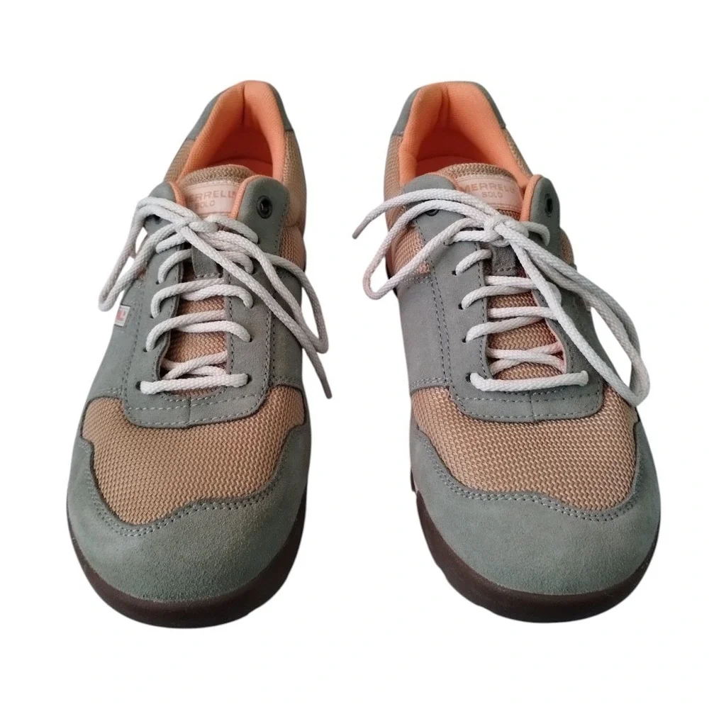Merrell Womens 9.5  Solo Green‎ Orange Low Top Lace Up Sneaker Shoes Outdoor